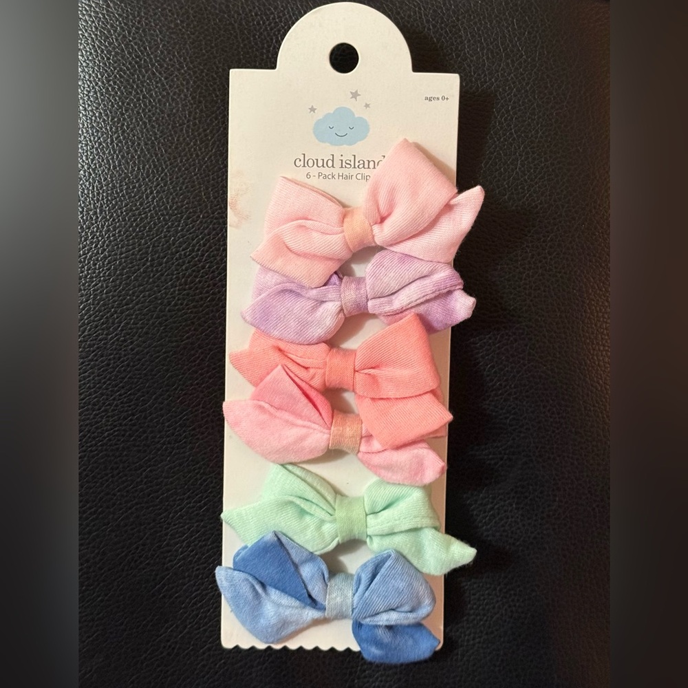 Cloud Island Pastel Hair Bow Clips Set